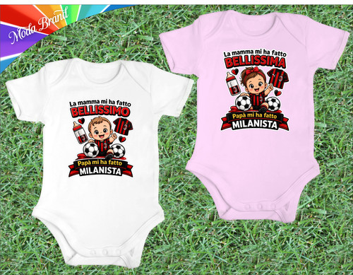 Body frase milan neonato - body,